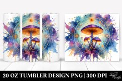 Vibrant Magical Mushroom, Transparent 20 Oz Tumbler Product Image 1