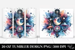 Vibrant Magical Mushroom, Transparent 20 Oz Tumbler Product Image 1