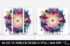 Vibrant Magical Mushroom, Transparent 20 Oz Tumbler Product Image 1