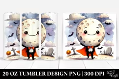 Funny Halloween Clipart Moon | 20 oz Tumbler Product Image 1