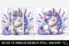 Cute Baby Unicorn Lavender Frame | 20 oz Tumbler Product Image 1