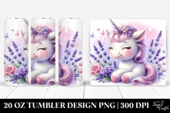 Cute Baby Unicorn Lavender Frame | 20 oz Tumbler Product Image 1