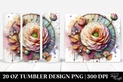 Pastel Wooden Ranunculus | 20 Oz Tumbler Product Image 1