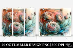 Pastel Wooden Ranunculus | 20 Oz Tumbler Product Image 1
