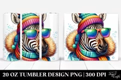 Quirky Zebra Portrait with Sunglasses | 20 Oz Tumbler Product Image 1