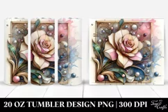 Abstract Pastel Wooden Rose | 20 oz Tumbler Product Image 1