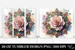 Abstract Stained Rose Tumbler | 20 oz Tumbler Product Image 1