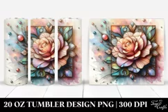 Abstract Pastel Wooden Rose | 20 oz Tumbler Product Image 1