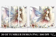Washed Watercolor Boho Fairy | 20 oz Tumbler Product Image 1