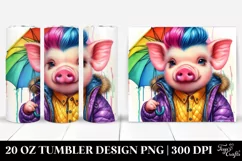 Contempt Pig with Raincoat 20 Oz Tumbler Product Image 1