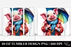 Contempt Pig with Raincoat 20 Oz Tumbler Product Image 1