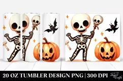 Simple Funny Halloween Skeleton 20 Oz Tumbler Product Image 1