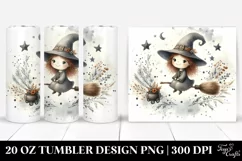 Washed Watercolor Vintage Funny Witch | 20 oz Tumbler Product Image 1