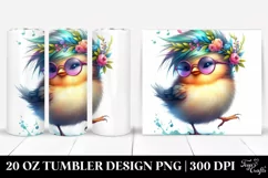 Contempt Bird with Floral Wreath 20 Oz Tumbler Product Image 1