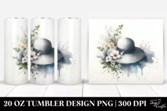 Washed Watercolor with HAT | 20 oz Tumbler Product Image 1