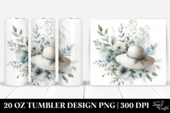 Washed Watercolor with HAT | 20 oz Tumbler Product Image 1