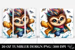 Funny Baby Owl Jumping with Cool Haircut Product Image 1