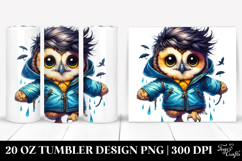 Cute Baby Owl with Cool Haircut, Style 20 Oz Tumbler Product Image 1