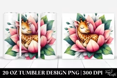Colorful Watercolor, Sleeping Giraffe | 20 Oz Tumbler Product Image 1