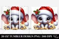 Cute Baby Elephant with Lights 20 Oz Tumbler Product Image 1