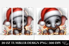 Cute Baby Elephant with Lights 20 Oz Tumbler Product Image 1