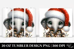 Cute Baby Elephant with Lights 20 Oz Tumbler Product Image 1