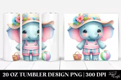 Colorful Baby Elephant Summer | 20 Oz Tumbler Product Image 1