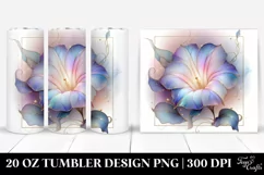 Abstract Glossy Morning Glory Tumbler | 20 oz Tumbler Product Image 1