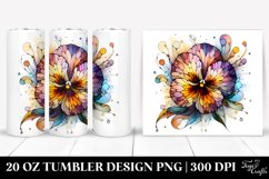 Marble Pansy Elegance 20 oz Tumbler Product Image 1