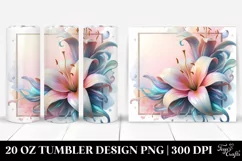 Abstract Pastel Glossy Lily Frame | 20 oz Tumbler Product Image 1