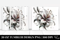 Marble Glossy Lily Splendor 20 oz Tumbler Product Image 1