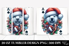 Polar Bear with Santa Hat 20 Oz Tumbler Product Image 1