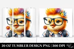 baby Chicken with Cool es, Transparent 20 Oz Tumbler Product Image 1