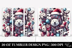 Polar Bear with Santa Hat 20 Oz Tumbler Product Image 1
