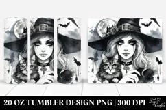 Washed Watercolor Gothic Witch | 20 oz Tumbler Product Image 1