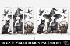 Washed Watercolor Gothic Witch | 20 oz Tumbler Product Image 1