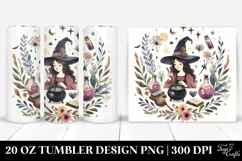 Washed Watercolor Retro Witch | 20 oz Tumbler Product Image 1