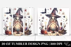 Washed Watercolor Retro Witch | 20 oz Tumbler Product Image 1