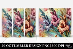Abstract Wooden Gladiolus Clipart, Transparent 20 Oz Tumbler Product Image 1