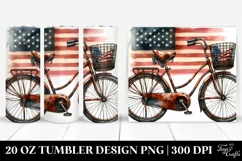 Vintage Rusted Bicycle with USA Flag Colors | 20 oz Tumbler Product Image 1