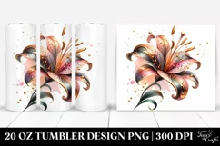 Shiny Glossy Lily Elegance 20 oz Tumbler Product Image 1