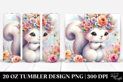 Cute Squirrel with Flower Crown | 20 oz Tumbler Product Image 1