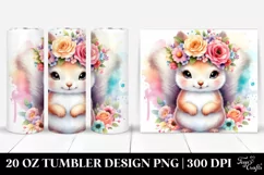 Cute Squirrel with Flower Crown | 20 oz Tumbler Product Image 1