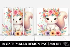 Cute Squirrel with Flower Crown | 20 oz Tumbler Product Image 1