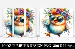 Cute Baby Chicken Dancing with Cool Haircut | 20 oz Tumbler Product Image 1