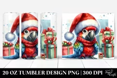 Expressive Baby Macaw in Santa Hat 20 Oz Tumbler Product Image 1