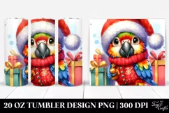 Expressive Baby Macaw in Santa Hat 20 Oz Tumbler Product Image 1