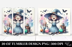 Watercolor Retro Excited Witch | 20 oz Tumbler Product Image 1