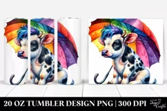 Vibrant Cute Baby Cow | 20 oz Tumbler Product Image 1