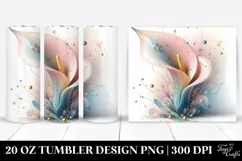 Glossy Calla Lily Art, Transparent 20 Oz Tumbler Product Image 1
